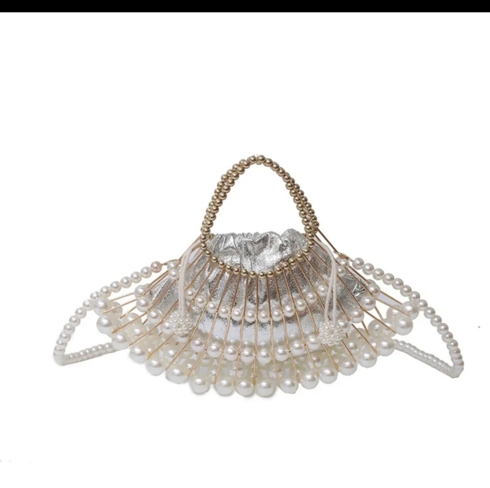 Faux Pearl cage bag
